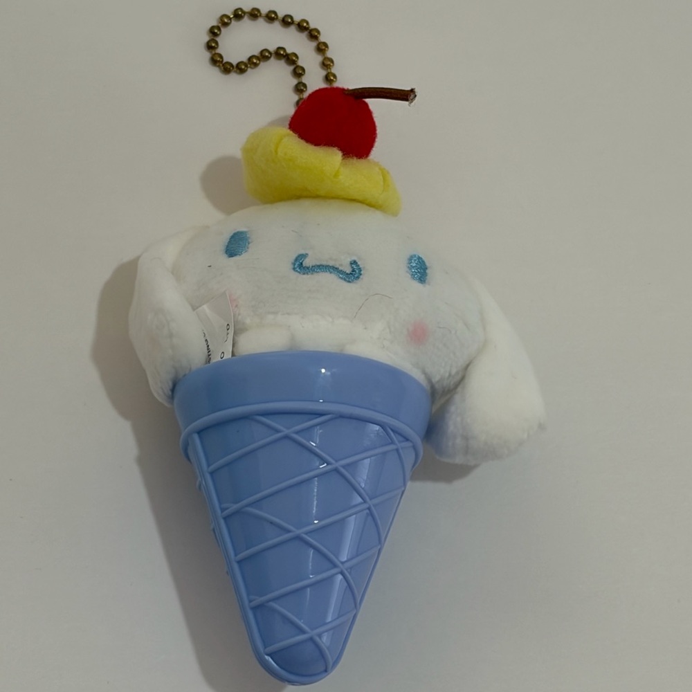 Sanrio Cinnamoroll Ice Cream Cone Plush Keychain/Charm